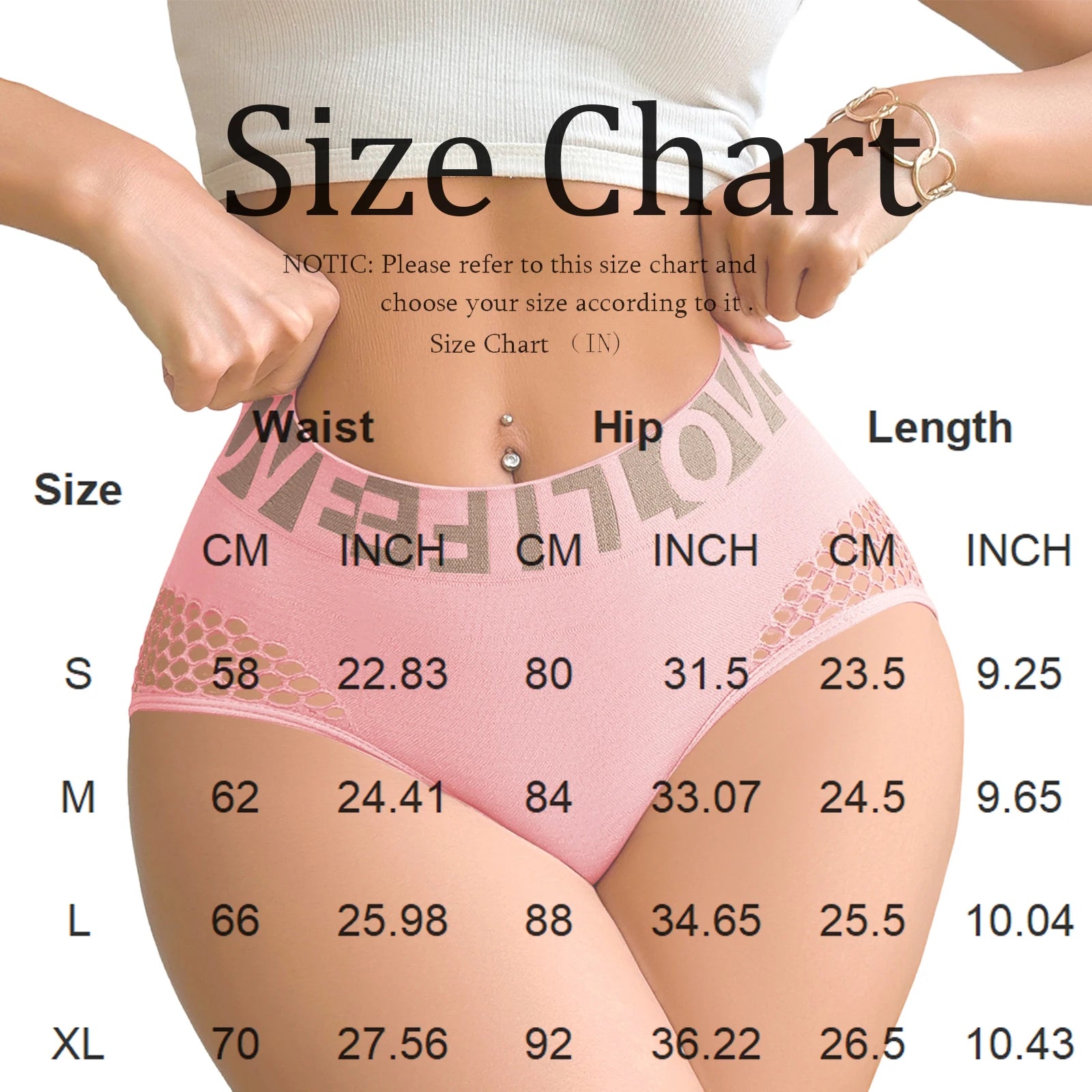 Calcinha feminina de cintura alta, com detalhes em tela e recortes, cós largo com letras, estilo esportivo, efeito empina-bumbum, macia e elástica.