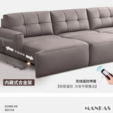 MINGDIBAO Electric Convertible Sofa Bed Italian Genuine Leather Sleeper Couch Multifunction Folding Sofas Beds for Cinema Room