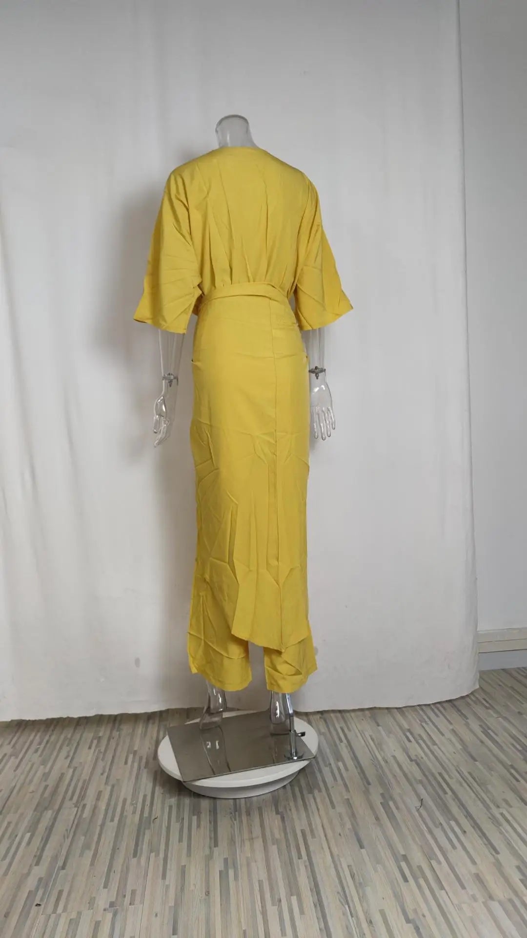 Solid Color Jumpsuits For Woman Jumpsuit Women's Clothing Temperament Simple Style Casual V-link Loose Tighten The Waist Elegant