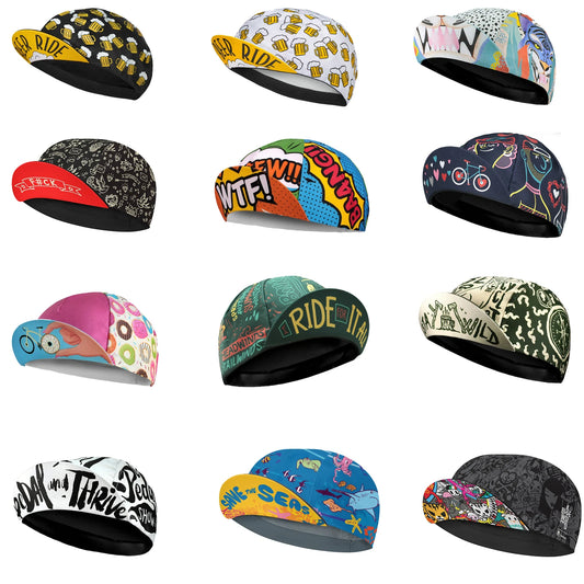 Classic Retro Red Blue Green Polyester Cycling Caps Summer Breathable Sports Quick Dry Bicycle Hat Men and Women