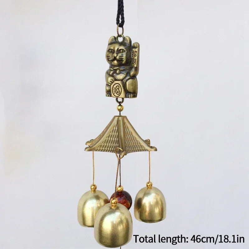 Japanese Wind Chimes Cast Iron Feng Shui Wind Bells Good Luck Hanging Pendant Indoor Outdoor Temple Home Garden Decoration