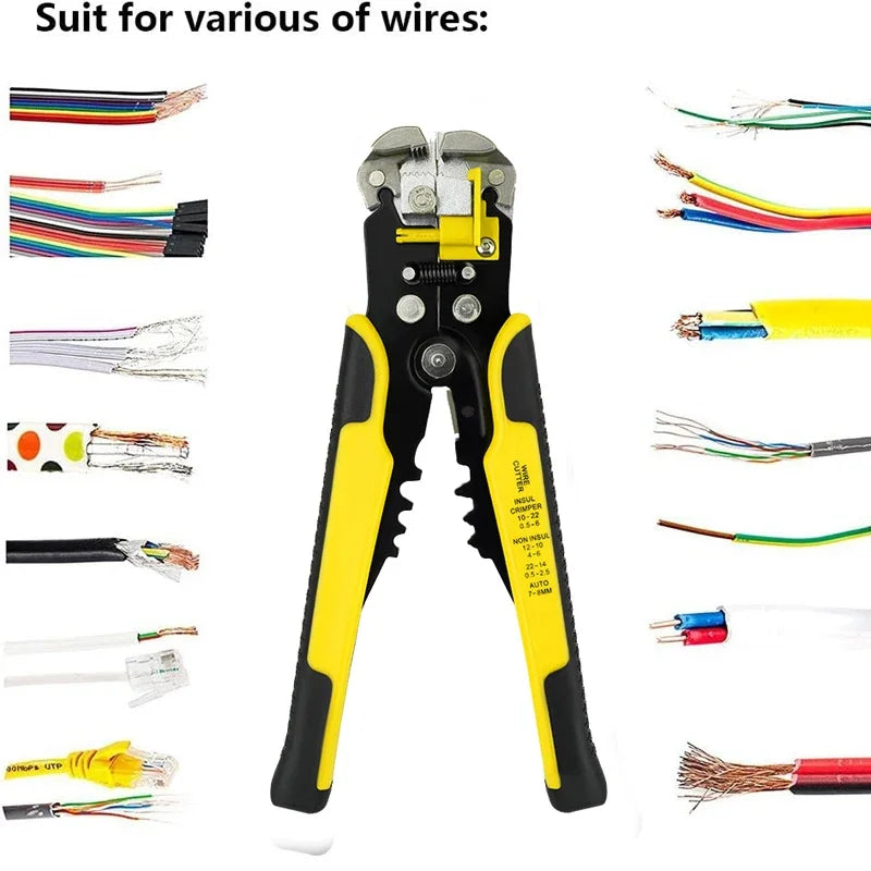 Pelacables multifuncional, alicates de crimpado, alicates de pelado rápido, herramienta eléctrica para pelar cables.