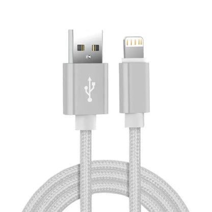 Metal Nylon Braided USB Charger Cable for iPhone 14 8 7 6S Plus X XR XS 11 12 13 Pro Max iPad 9 Fast Charging Data Cord 1m 2m 3m