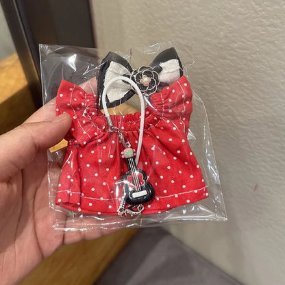 For 17cm Labubu Doll Luxry Brand design Diy Accessories Dress Sweater Overalls T-shirt Hat Set For Labubu Trendy Clothing Gift