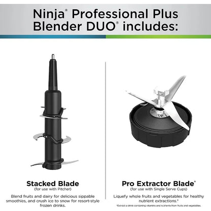Ninja BN751 Professional Plus DUO Blender, 1400 Peak Watts, 72-oz. Total Crushing Pitcher & (2) 24 oz. To-Go Cups, Black