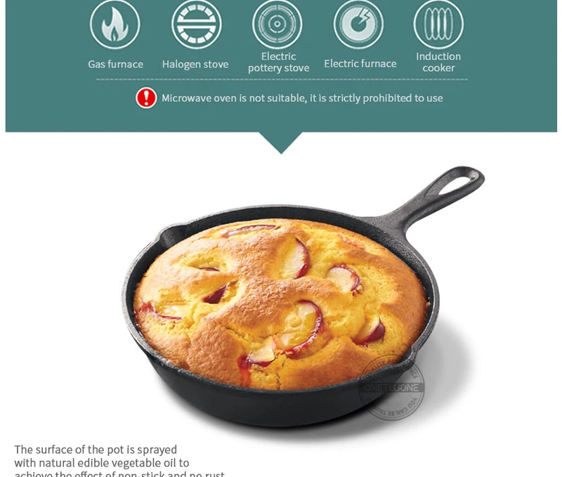 14/16/20cm Cast Iron Frying Pan,Non-stick Skillet Kitchen Fry Pot,Breakfast Pan Omelette  pancake pan,Induction Cooking Cookware