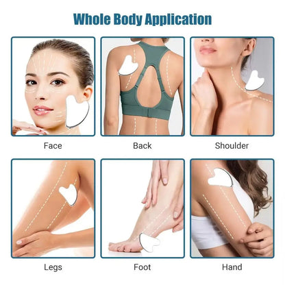 New Stainless Steel Gua Sha Scraper Heart Shape Universal Face Massager Guasha Massage Tool for Facial Beauty Eye Massage