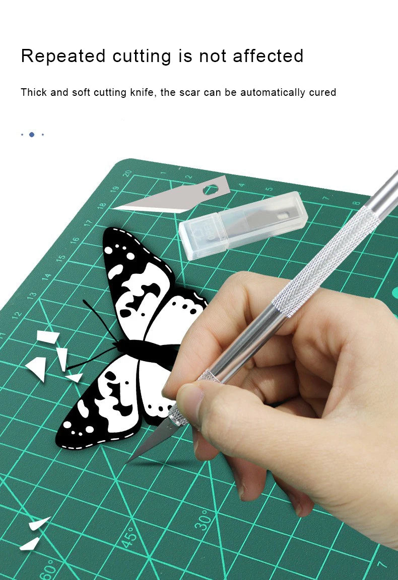 Non-Slip Metal Scalpel Knife Tools Kit Paper Cutter Engraving Craft Knives +5pcs Blades Mobile Phone PCB DIY Repair Hand Tools