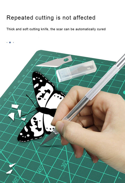Non-Slip Metal Scalpel Knife Tools Kit Paper Cutter Engraving Craft Knives +5pcs Blades Mobile Phone PCB DIY Repair Hand Tools