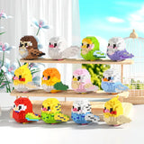 Parrot Micro Building Blocks Bird Cockatiel Budgerigar DIY Assembled Pigeon Macaw 3D Model Mini Brick Figures Toys For Kids