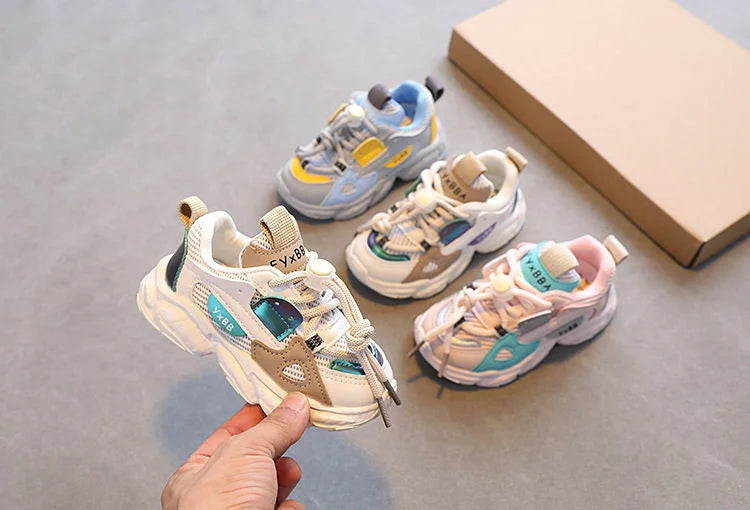 Zapatos para bebés y niños pequeños, talla 21-36, de malla transpirable, informales, antideslizantes
