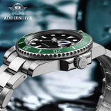 ADDIESDIVE Quartz Watch for Men 316L Stainless Steel Super Luminous Ceramic Bezel 200m Waterproof Classic Diving Men's Watch