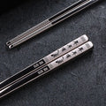 23cm Exquisite Dragon Pattern Chopsticks 304 Stainless Steel Non-slip Chinese Chopstick Food Sushi Sticks Home Kitchen Tableware