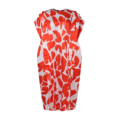 Plus Size VONDA Bohemian Summer Women Ruffled Maxi Dress Printed Long Sundress Casual Short Sleeve Loose Oversized Party Vestido
