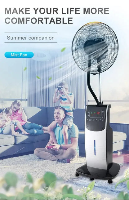Air Cooler Domestic Standing Humidifier Mist Fan With Remote Water Mist Fan Spray
