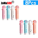 1-8Pcs New! Kawaii Cat Paw Rubber Erasers Retractable Pencil Eraser for Kids Students School Home Office Writing Drawing