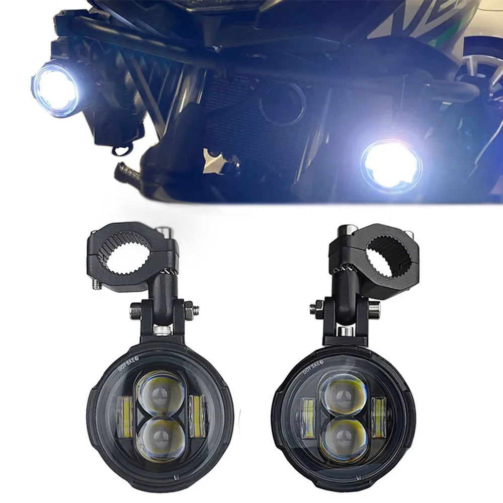 Motorcycle LED Auxiliary Lamp For BMW R1200GS F800GS ADV Yamaha MT07 MT09 CRF1000L Africa Twin Kawasaki Fog Lights Moto Lamp
