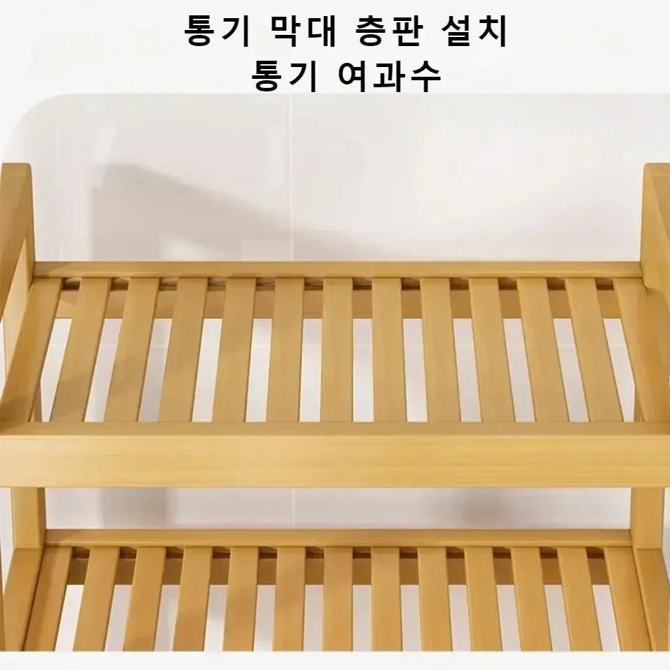 Laundry Hamper Bathroom Rack High-capacity Bamboo Laundry Baskets With Shelf With Tilt Out Basket Wooden Storage Hamper Racks