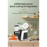 1000W Electric Vegetable Chopper Cutter 5-in-1 Stainless Steel Food Processor Kitchen Mixer Multifunctional Potato Slicer 220V