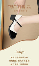 Women Shoes 2024 New Fashion Retro Round Toe Soft Leather Casual Mary Jane Shoes Shallow Mouth Waterproof Platform Shoes