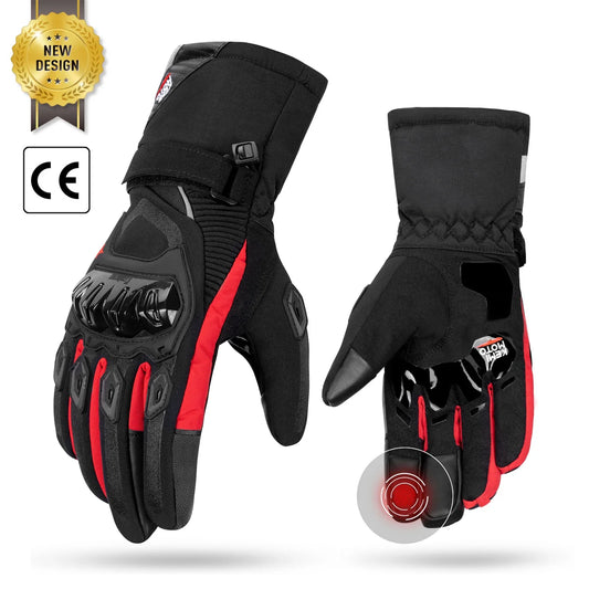 KEMiMOTO Winter Motorcycle Gloves CE Protective Black Guantes Moto Invierno Warm Touch Screen Waterproof Windproof Gloves