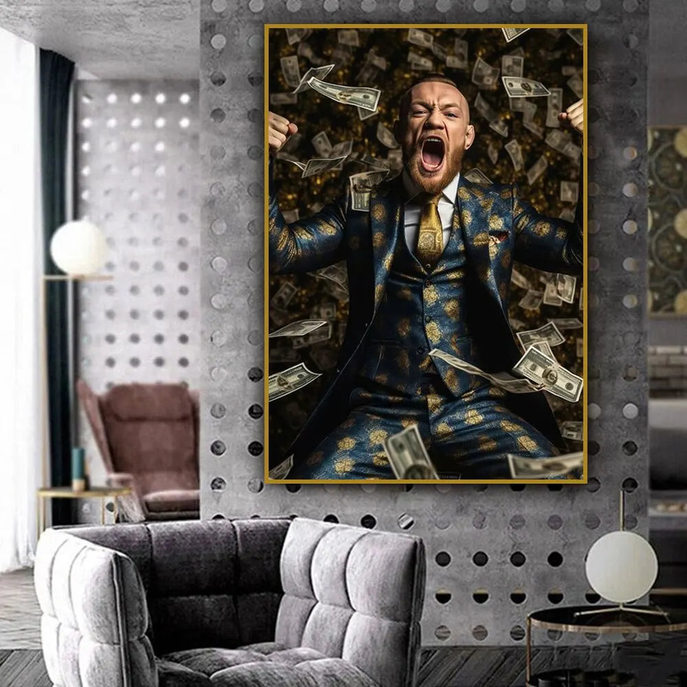 Motivational Conor McGregor Boxing Canvas Print  Professional Boxer Poster Wall Art for Gym Home  Office Decor