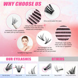 Pestañas postizas en racimos, 200 unidades, herramientas de maquillaje para unir y sellar pestañas, kit de extensión de pestañas DIY para pegar pestañas, accesorios de pegamento. 