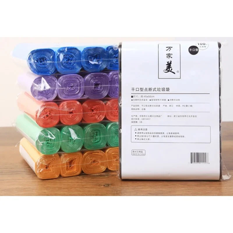 5 Rolls 1 pack 70Pcs Household Disposable Trash Pouch Kitchen Storage Garbage Bags Cleaning Waste Bag Plastic Bag Plastic Bag