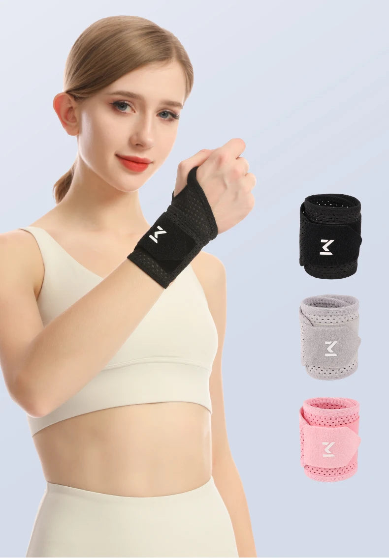 2pcs Adjustable Wrist Strap Sports Wrist Support Brace Black Weightlifting Wristband For Men & Women Badminton Tennis Gym