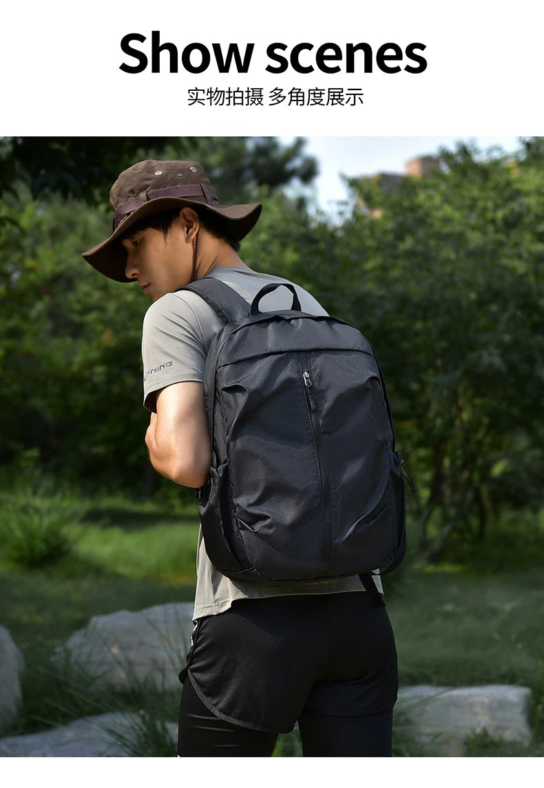 Unisex Foldable Expandable Nylon Backpack Lightweight Casual Large Capacity Multifunctional Outdoor Sports Travel Bag