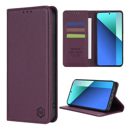 Wallet Skin friendly Magnetic Card Slot Flip Leather Case For Xiaomi 14T 13T 11T Poco X6 C65 C75 Redmi 14C 13C 13 12C 10C 9A 9C