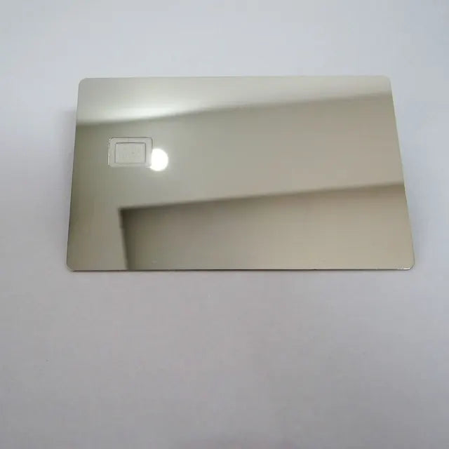 Small Chip Slot Metal Business Card, cartão de crédito com tira e assinatura, frete grátis, em branco 4442, 1Pc