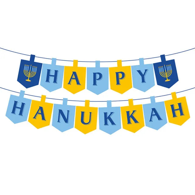 Disposable Jewish Hanukkah Supplies, Cutlery Set, Plates, Napkins, Cup, Festival Party Decorations 
