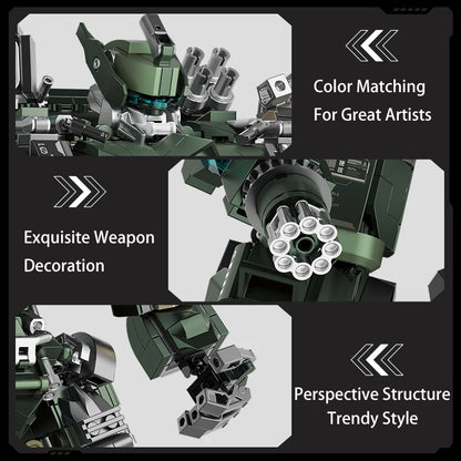 1403pcs Large Mecha Warrior Building Blocks Set Battle Robots Action Figure Model Kits Adult Teens Assembled Toys Gifts For Boys