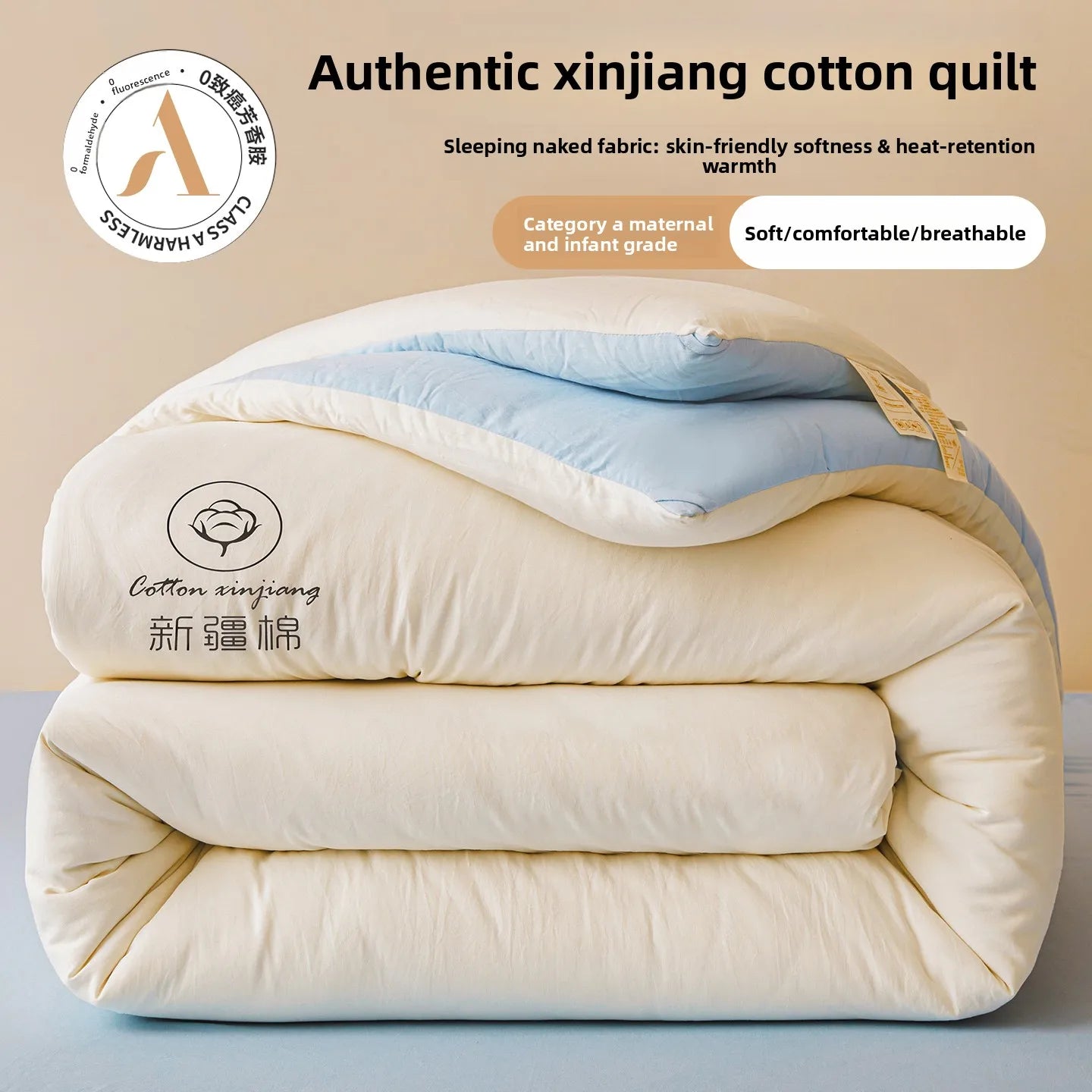 100% Cotton Filled Super Soft Autumn Winter Quilt Lightweight Fluffy Warm Duvets Core Grade A Comfort Quilted Double Comforter
