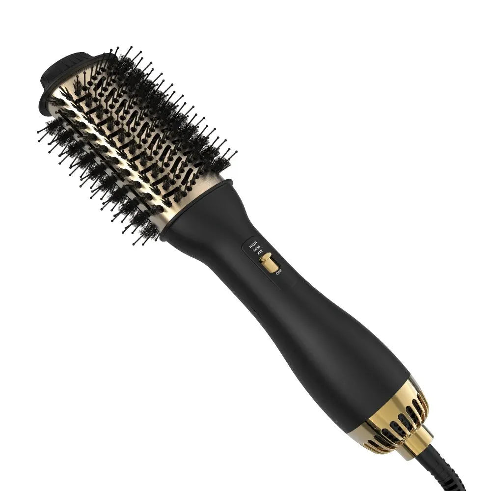 LISAPRO Elegant Black Gold Hair Blow Dryer Brush and Volumizer& One-Step Hot Air Brush 2.0 for Drying&Straightening,&Volumizing