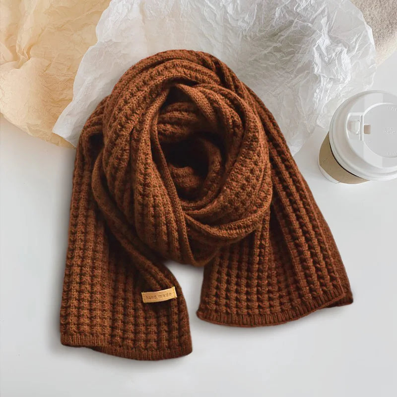 Bufanda de lana tejida, bufandas gruesas para exteriores, resistentes al viento, térmicas, chales largos, tejidas a crochet, pañuelo para el cuello, bufanda para pareja