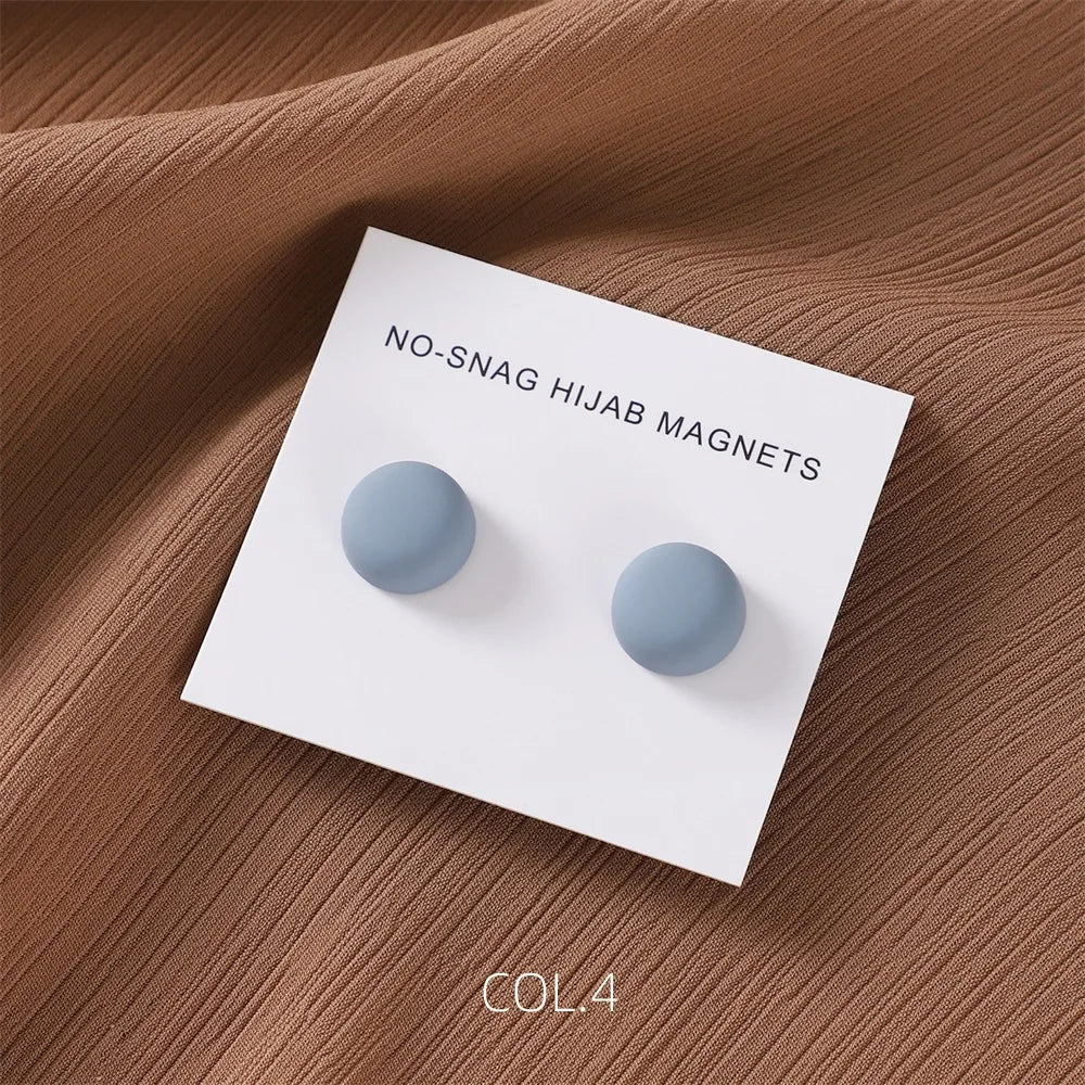 Safe macaron cor hijab broche forte chapeamento de metal magnético hijab clipe luxo sem buraco pinos broches ímã para lenço muçulmano