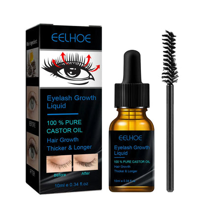 Castor Oil Eyelash Growth Serum Eyelash Enhancer Lengthening Fuller Thicker Lashes Treatment Eyebrow Growth Nourishing 10ml