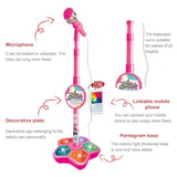Kids Microphone with Stand Karaoke Song Music Instrument Toys Brain-Training Educational Toy Birthday Gift for Girl Boy