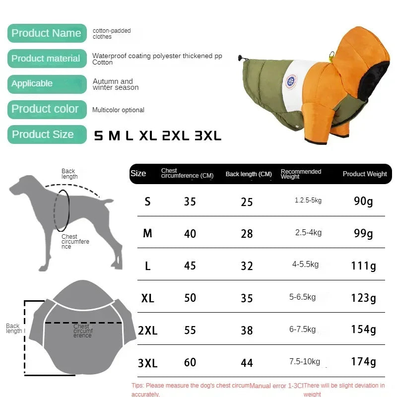 Chaqueta de algodón de invierno para perros, ropa cálida para mascotas, abrigo para cachorros, perros pequeños, medianos, gatos, chihuahuas, bulldogs y malteses.