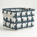 Small Foldable Canvas Storage Basket With Handle Cotton And Linen Desktop Storage Box Small Fresh Waterproof Storage Basket 1PC