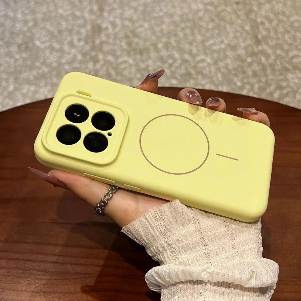 Colorful Liquid Silicone For Magsafe Wireless Charger Magnetic Case for Xiaomi 15 14 Pro 15 Pro Shockproof Soft Cover