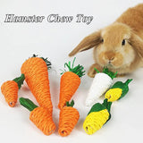 Hamster Rabbit Chew Toy Bite Grind Teeth Toys Corn Carrot Woven Balls for Tooth Cleaning Radish Molar Toys Cat Pet Supplies 1pc