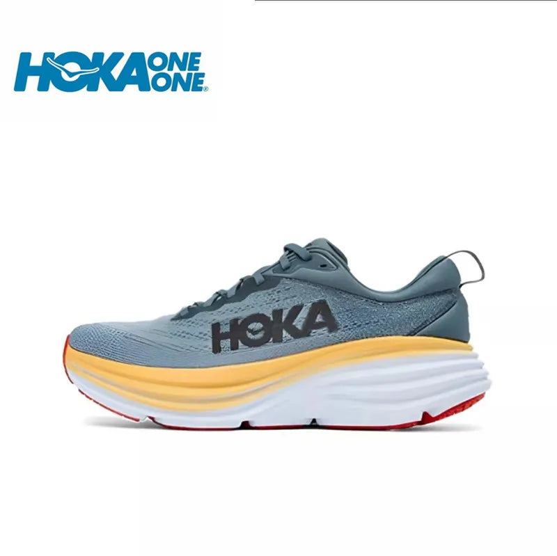HOKA Sport Running Shoes Bondi 8 Breathable Anti Slip Cushioning Road Runs Shoes Men Sport Shoes Lifestyle Outdoor Sneaker Women