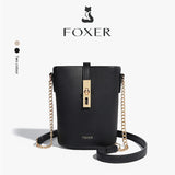 FOXER Brand Chic Mini Cellphone Bag Women's Shoulder Bag PU Leather Fashion Girl's Travel Small Crossbody Bag Purse
