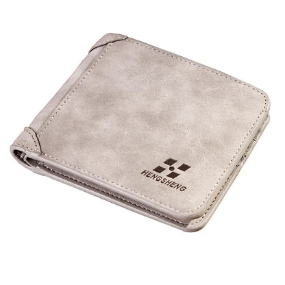 Men's Wallet Leather Billfold Slim Hipster Cowhide Credit Card/ID Holders Inserts Coin Purses Luxury Business Foldable Wallet