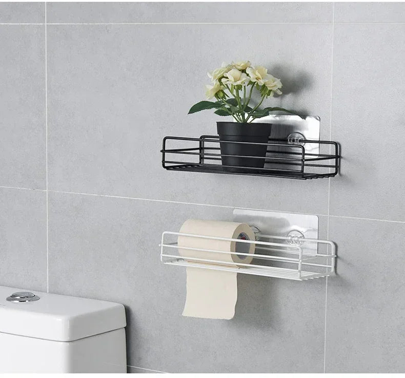 Estante organizador de baño de esquina, estantes de almacenamiento de esquina montados en la pared, soporte para champú, estante para cosméticos, cesta de drenaje de ducha de hierro