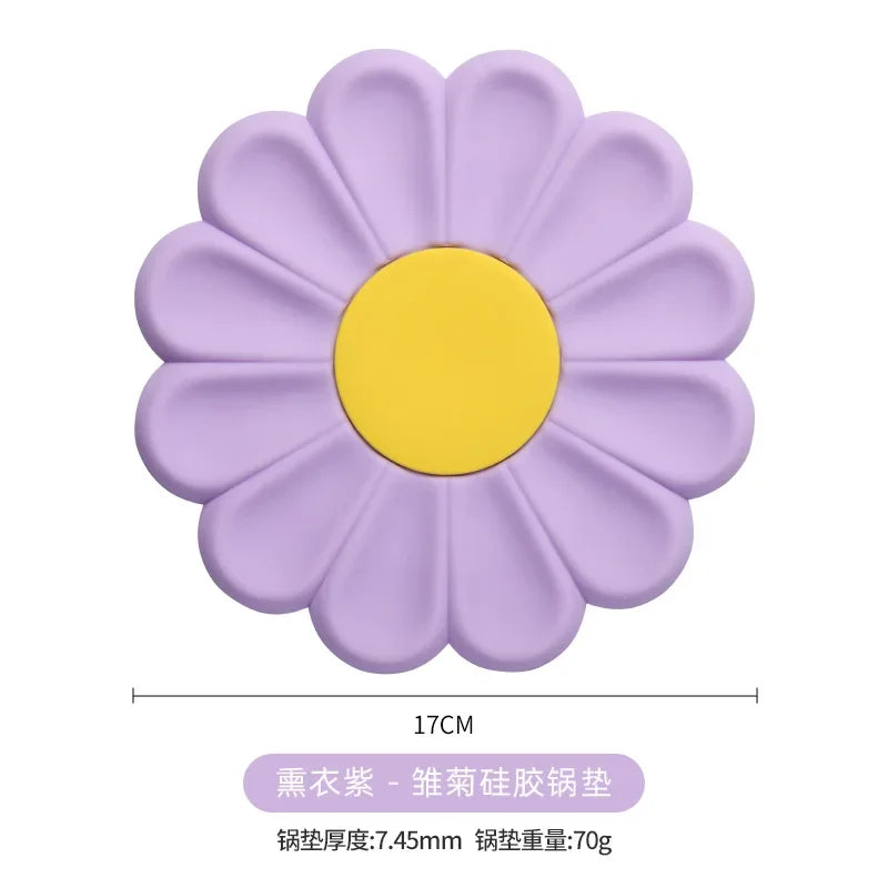 Flower Heat Resistant Silicone Mat Drink Cup Coasters Non-slip Pot Holder Table Placemat Kitchen Accessories Coasters Pads
