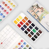 Russian White Nights 16/24 Color Solid Watercolour Paint Set  Watercolor Brush for Beginners Student Drawing Art Supplies